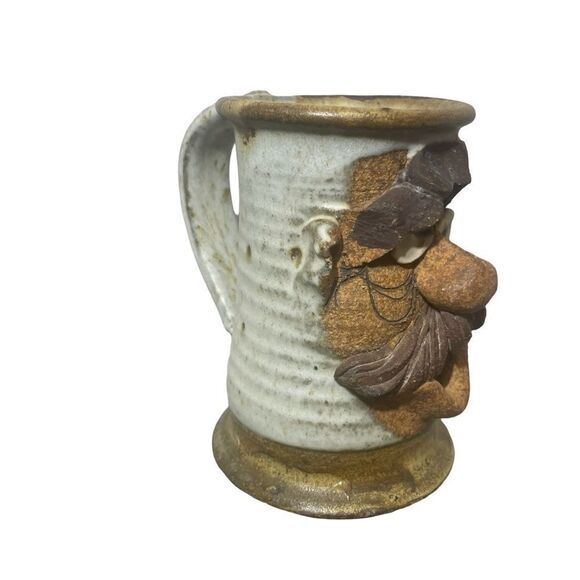MMS Design Studio Ceramic Art Brown and Cream Whimsical Mug - Picture 3 of 7